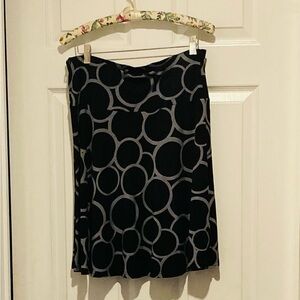 H&M Black and Gray Circle A-Line Skirt